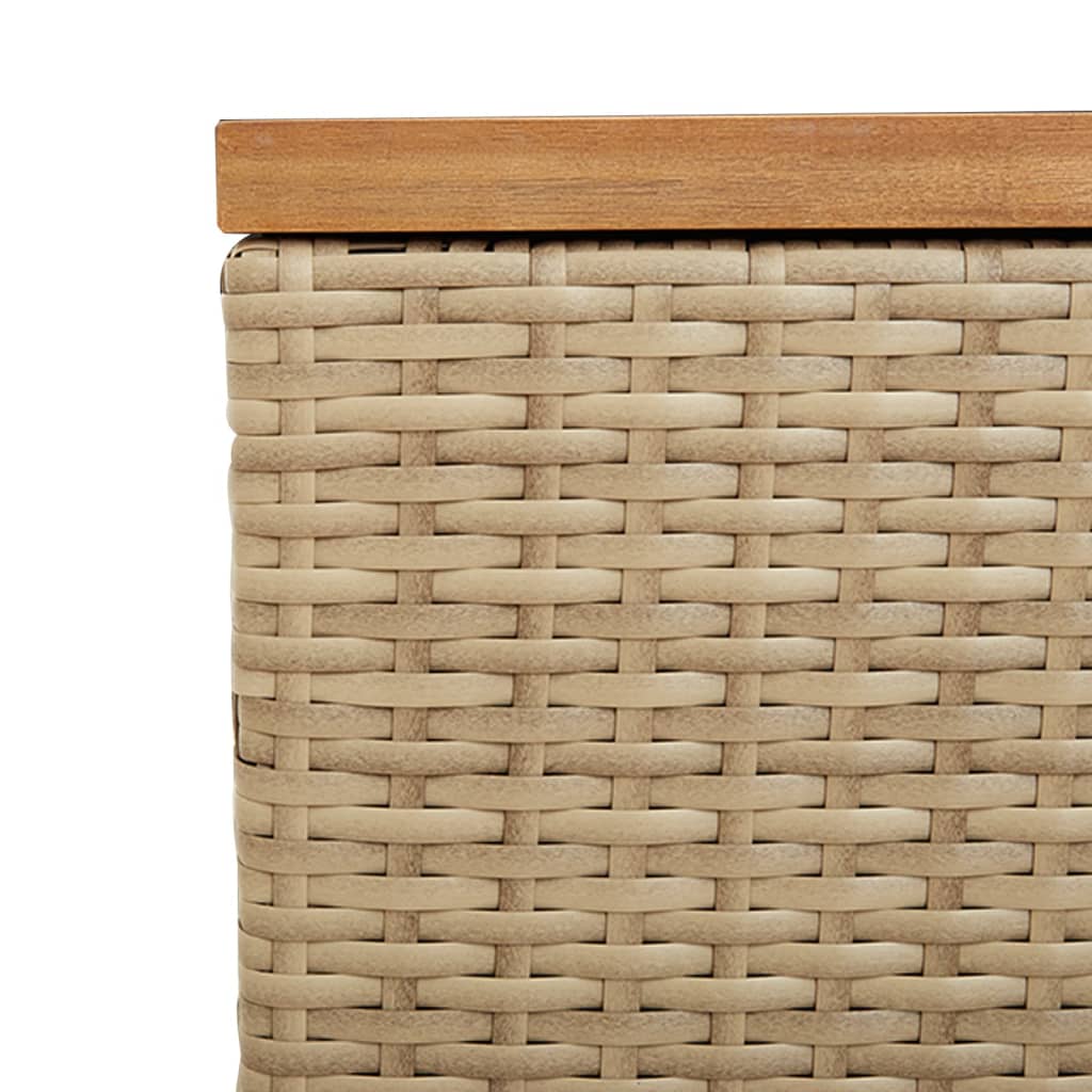 opbevaringsboks til haven 110x50x54 cm polyrattan akacie beige