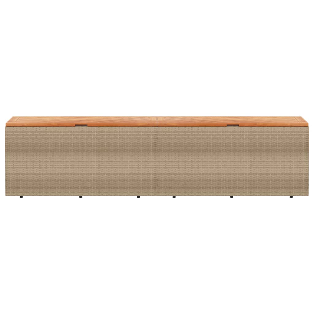 opbevaringsboks til haven 220x50x54 cm polyrattan akacie beige