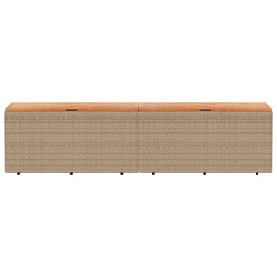 opbevaringsboks til haven 220x50x54 cm polyrattan akacie beige