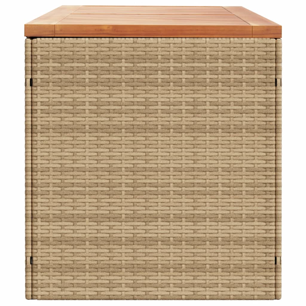 opbevaringsboks til haven 220x50x54 cm polyrattan akacie beige