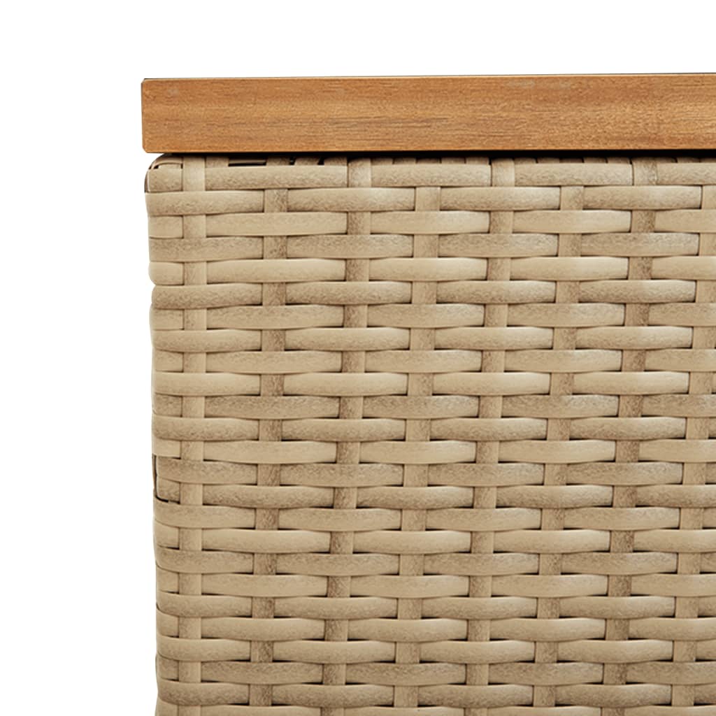 opbevaringsboks til haven 220x50x54 cm polyrattan akacie beige