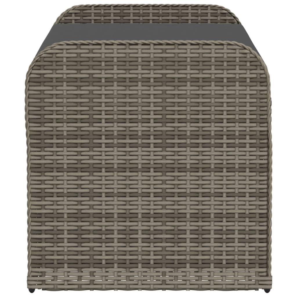 opbevaringsbænk med hynde 115x51x52 cm polyrattan grå