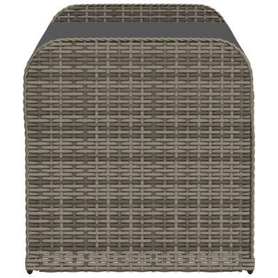 opbevaringsbænk med hynde 115x51x52 cm polyrattan grå