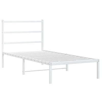 sengeramme med sengegavl 90x190 cm metal hvid