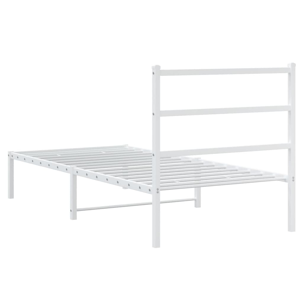 sengeramme med sengegavl 90x190 cm metal hvid