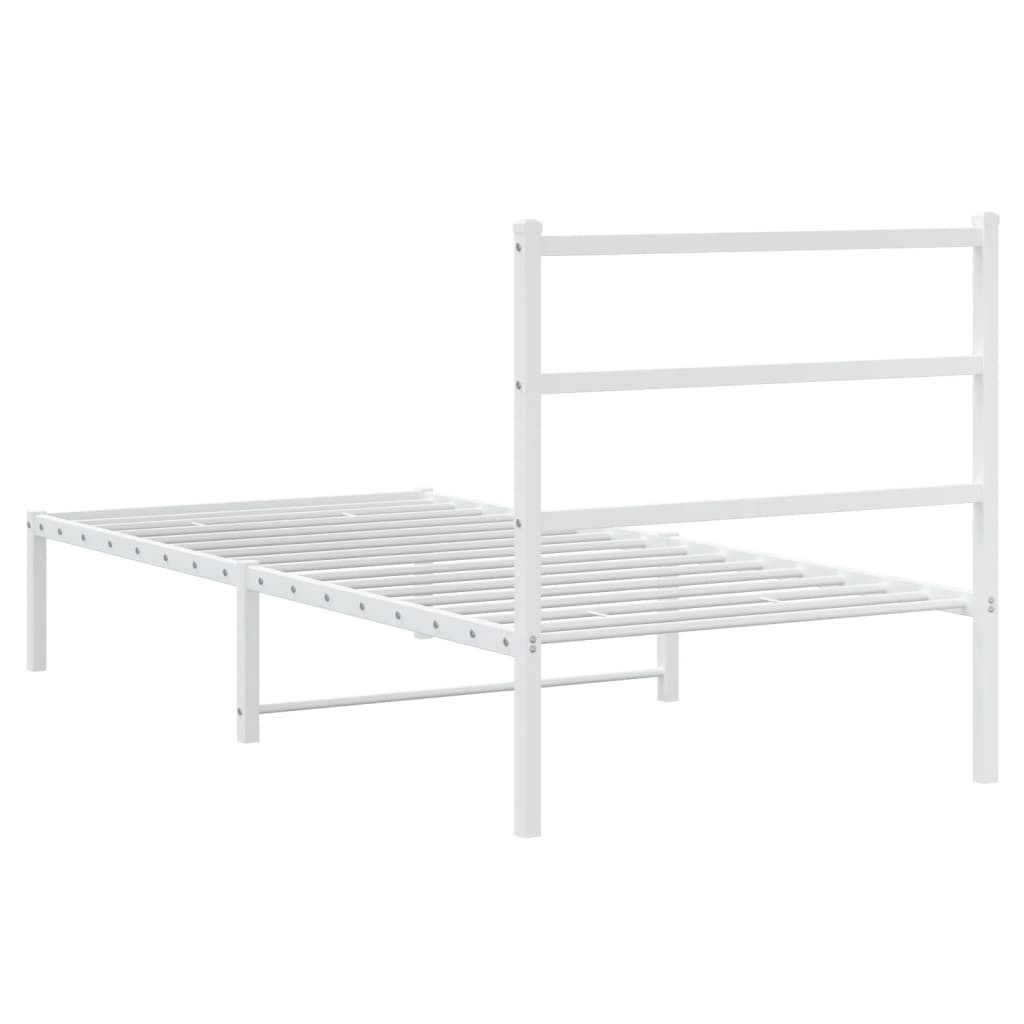 sengeramme med sengegavl 90x200 cm metal hvid