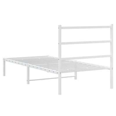 sengeramme med sengegavl 90x200 cm metal hvid