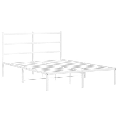 sengeramme med sengegavl 140x190 cm metal hvid