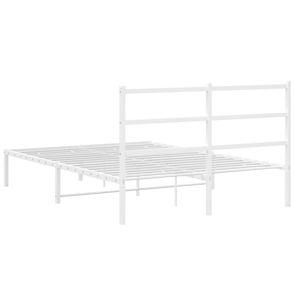 sengeramme med sengegavl 140x190 cm metal hvid