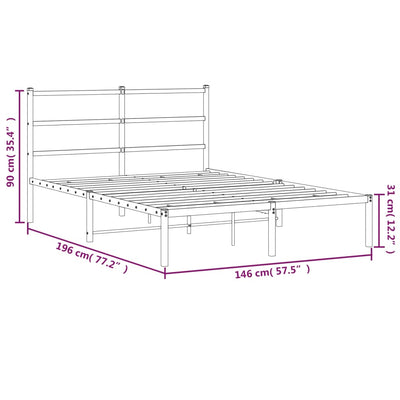 sengeramme med sengegavl 140x190 cm metal hvid