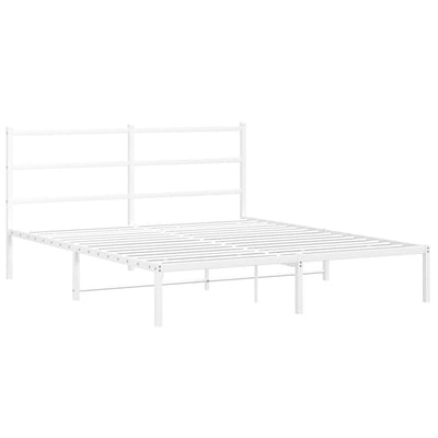 sengeramme med sengegavl 150x200 cm metal hvid