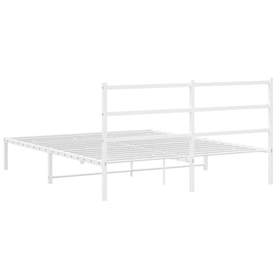 sengeramme med sengegavl 150x200 cm metal hvid