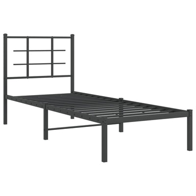 sengeramme med sengegavl 75x190 cm metal sort