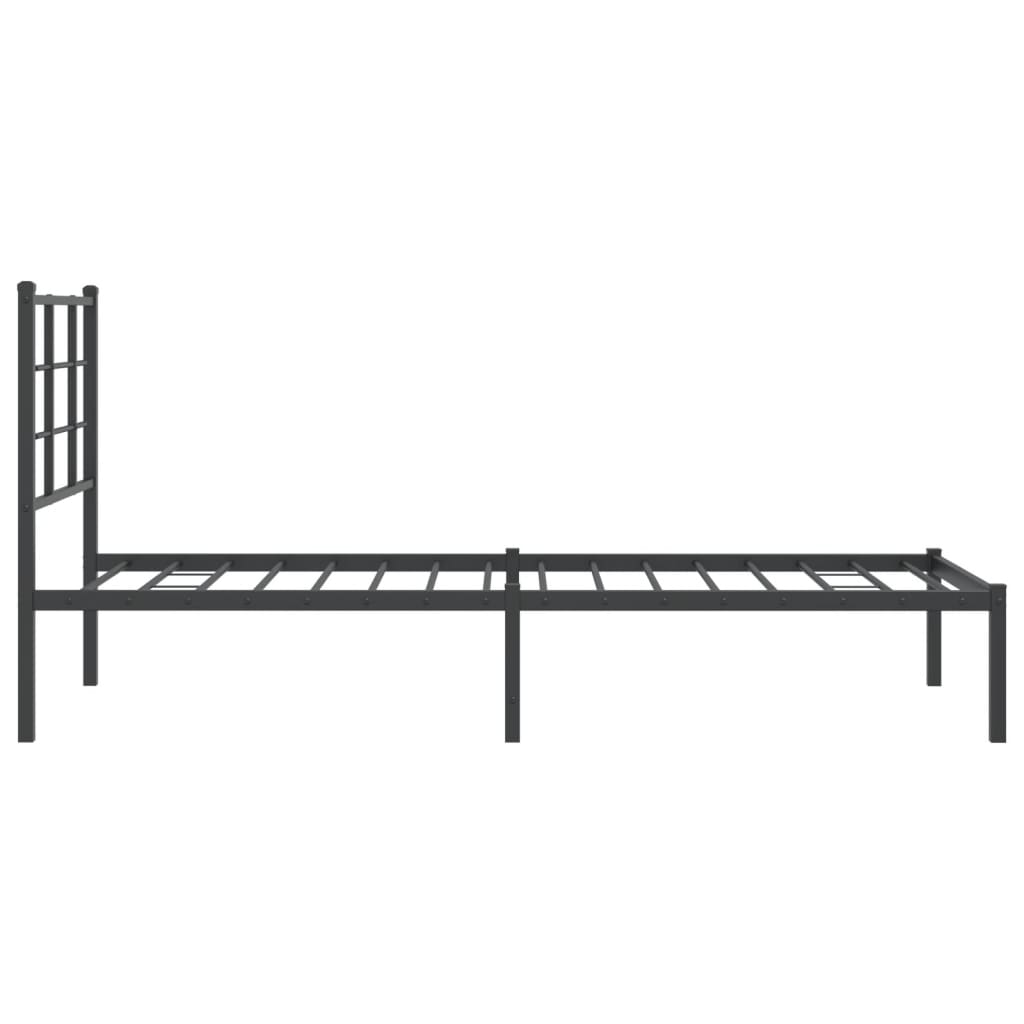 sengeramme med sengegavl 75x190 cm metal sort