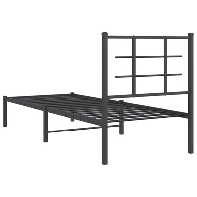 sengeramme med sengegavl 75x190 cm metal sort