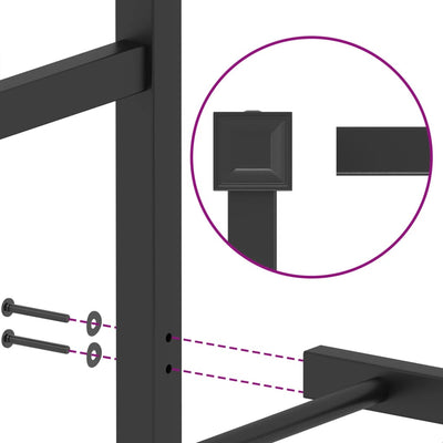 sengeramme med sengegavl 75x190 cm metal sort