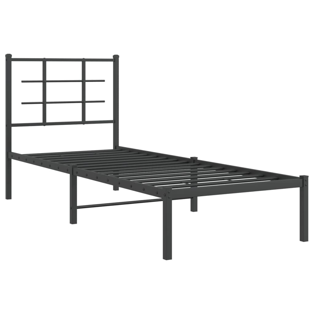 sengeramme med sengegavl 80x200 cm metal sort