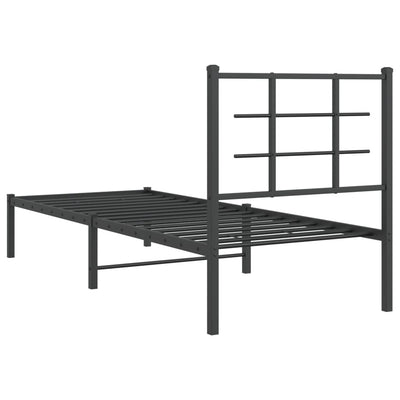 sengeramme med sengegavl 80x200 cm metal sort