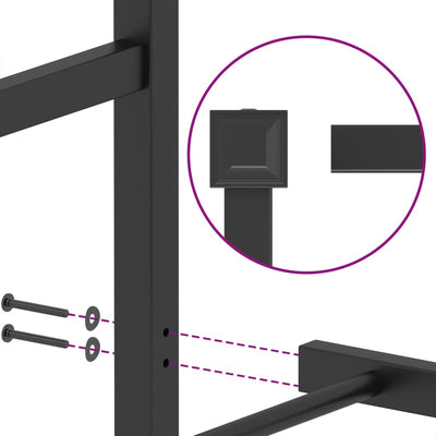 sengeramme med sengegavl 80x200 cm metal sort