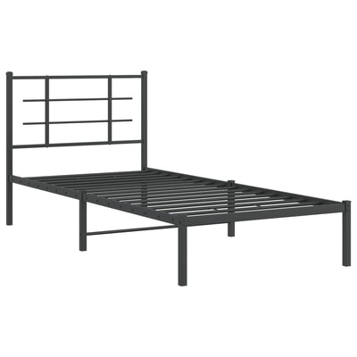 sengeramme med sengegavl 90x190 cm metal sort