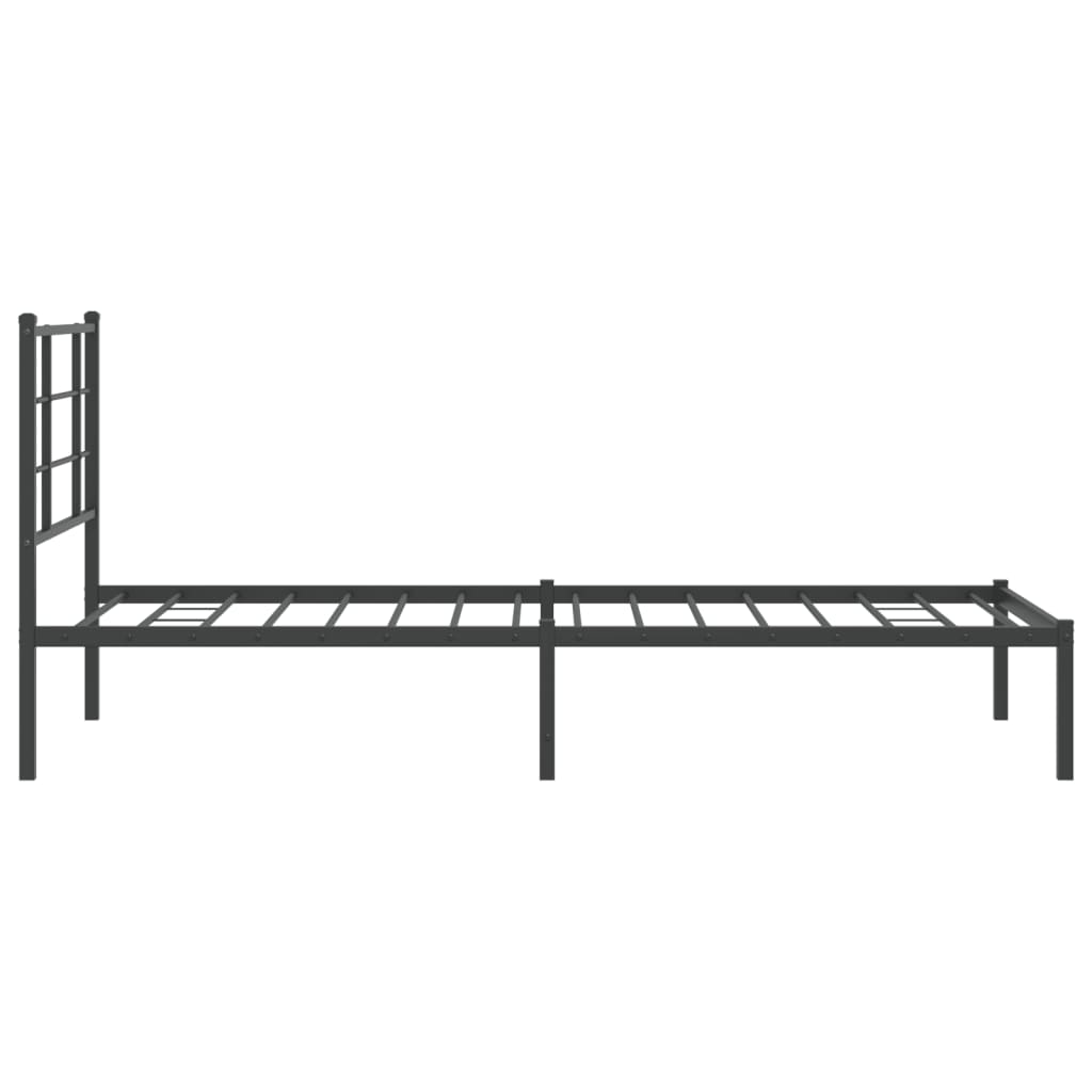 sengeramme med sengegavl 90x190 cm metal sort