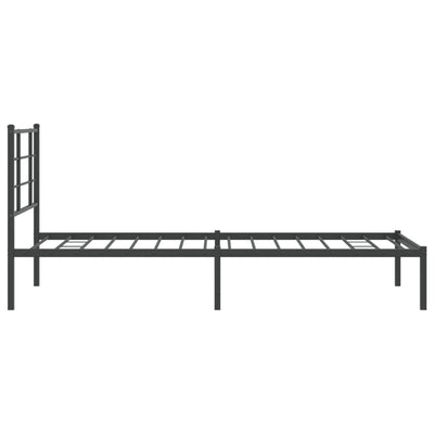 sengeramme med sengegavl 90x200 cm metal sort