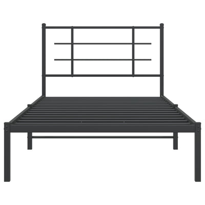 sengeramme med sengegavl 100x190 cm metal sort