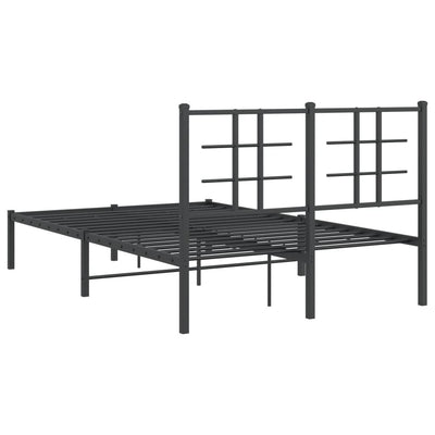 sengeramme med sengegavl 120x190 cm metal sort