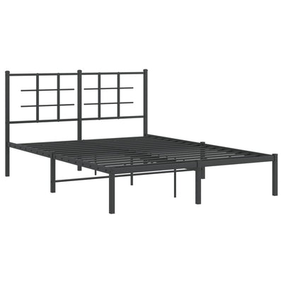 sengeramme med sengegavl 135x190 cm metal sort