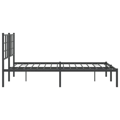 sengeramme med sengegavl 135x190 cm metal sort