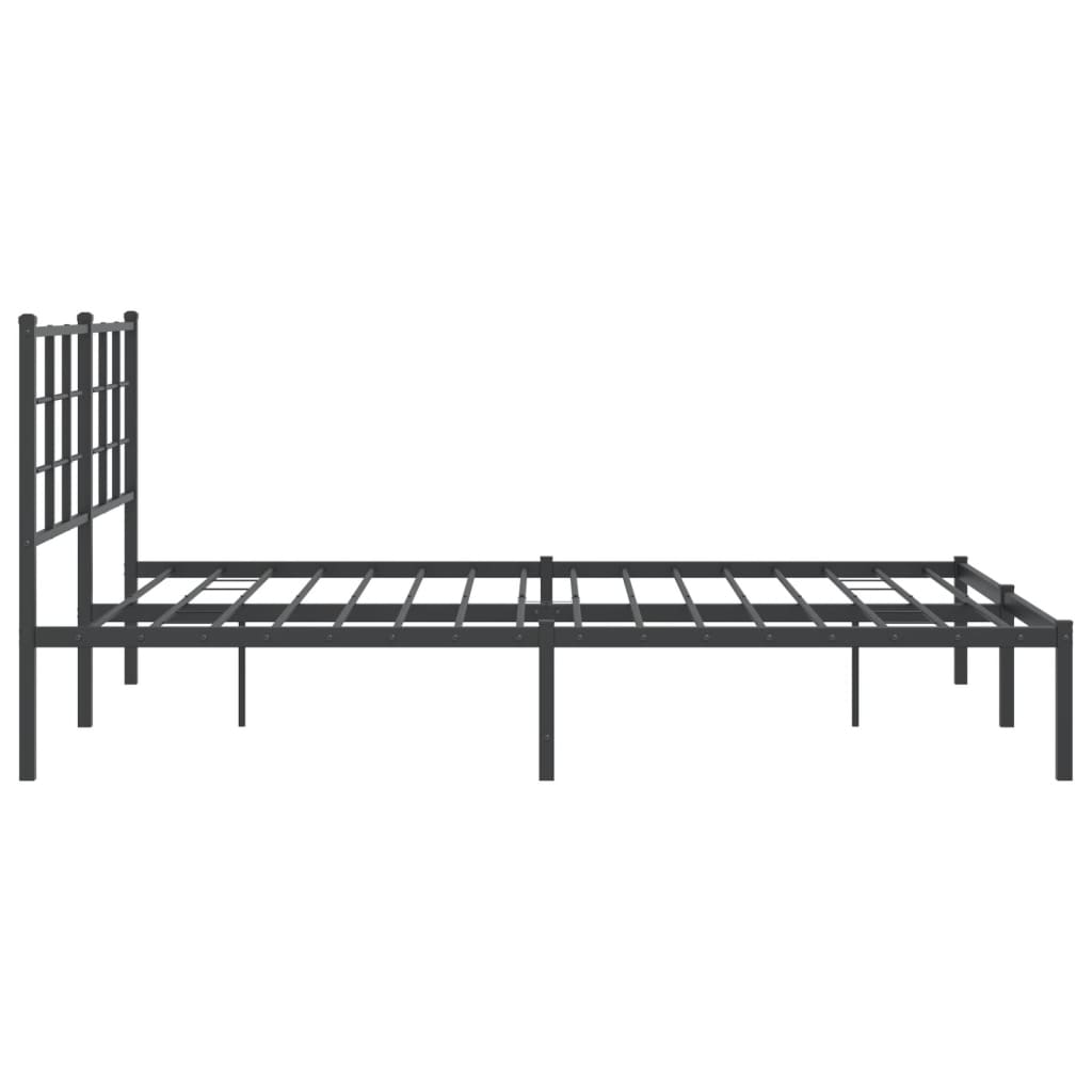 sengeramme med sengegavl 150x200 cm metal sort