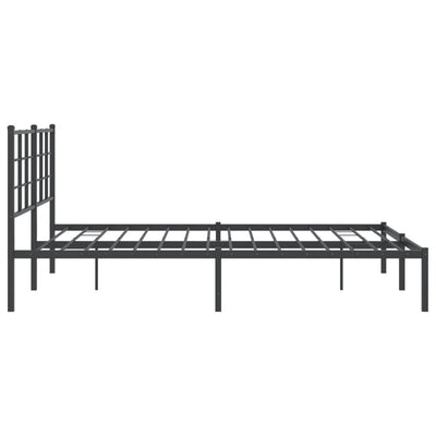 sengeramme med sengegavl 160x200 cm metal sort