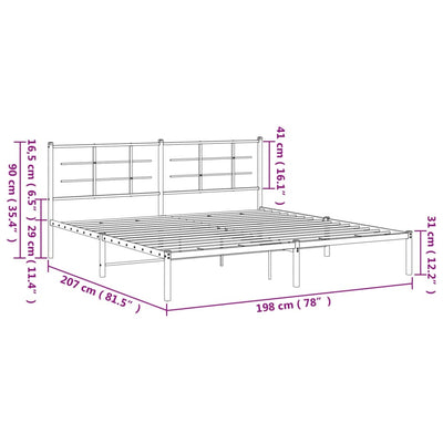 sengeramme med sengegavl 193x203 cm metal sort