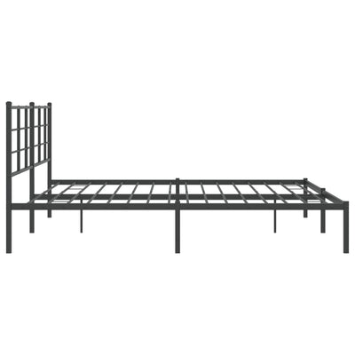 sengeramme med sengegavl 200x200 cm metal sort