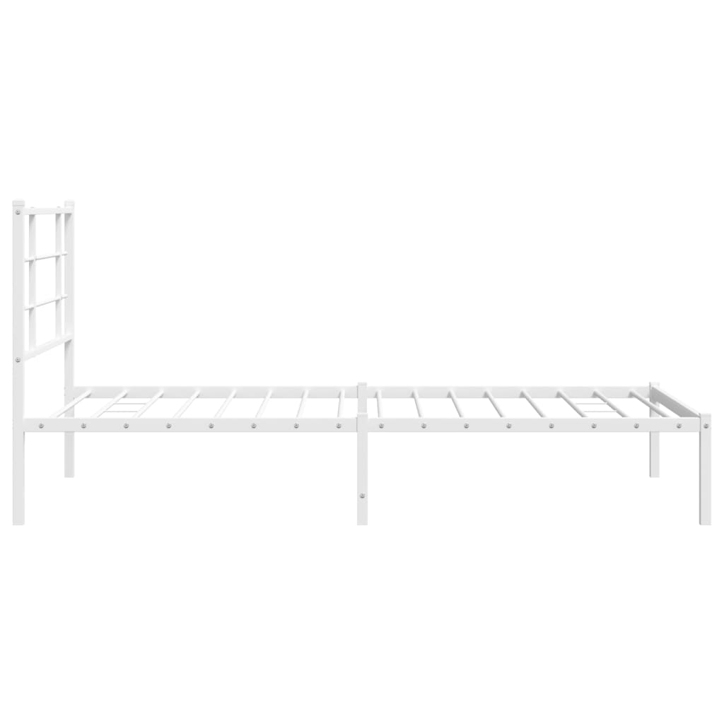 sengeramme med sengegavl 100x190 cm metal hvid