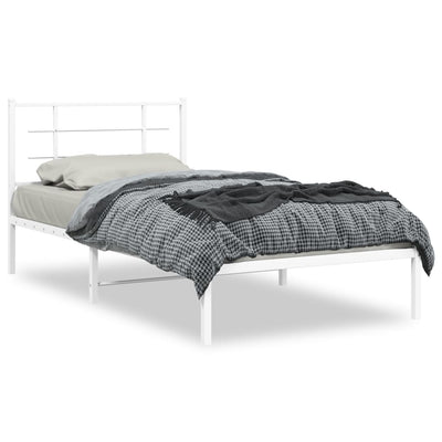 sengeramme med sengegavl 107x203 cm metal hvid