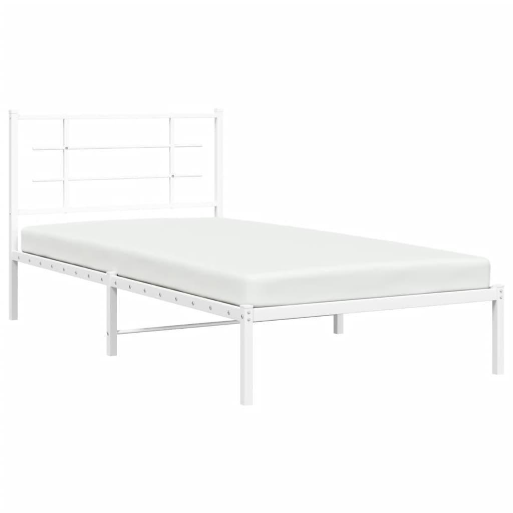 sengeramme med sengegavl 107x203 cm metal hvid