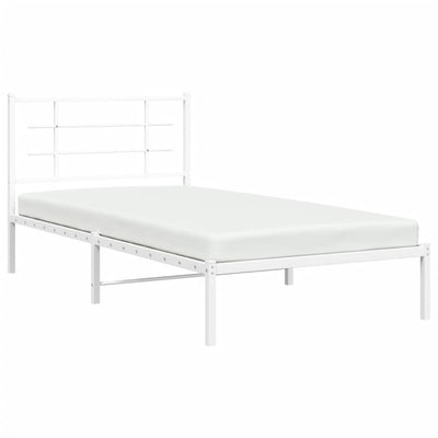 sengeramme med sengegavl 107x203 cm metal hvid