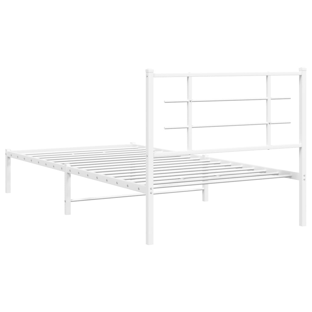 sengeramme med sengegavl 107x203 cm metal hvid