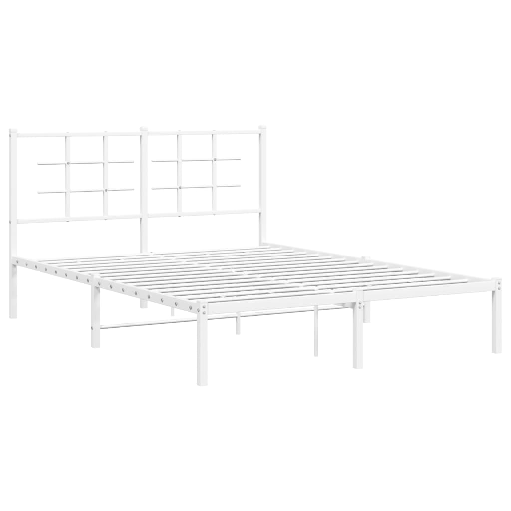 sengeramme med sengegavl 135x190 cm metal hvid