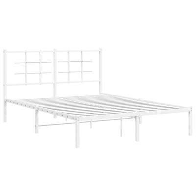 sengeramme med sengegavl 135x190 cm metal hvid