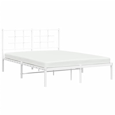 sengeramme med sengegavl 135x190 cm metal hvid