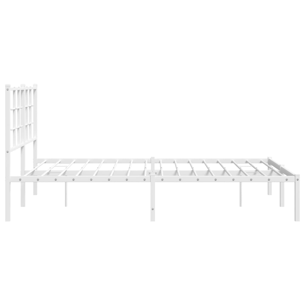 sengeramme med sengegavl 135x190 cm metal hvid