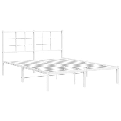 sengeramme med sengegavl 140x190 cm metal hvid