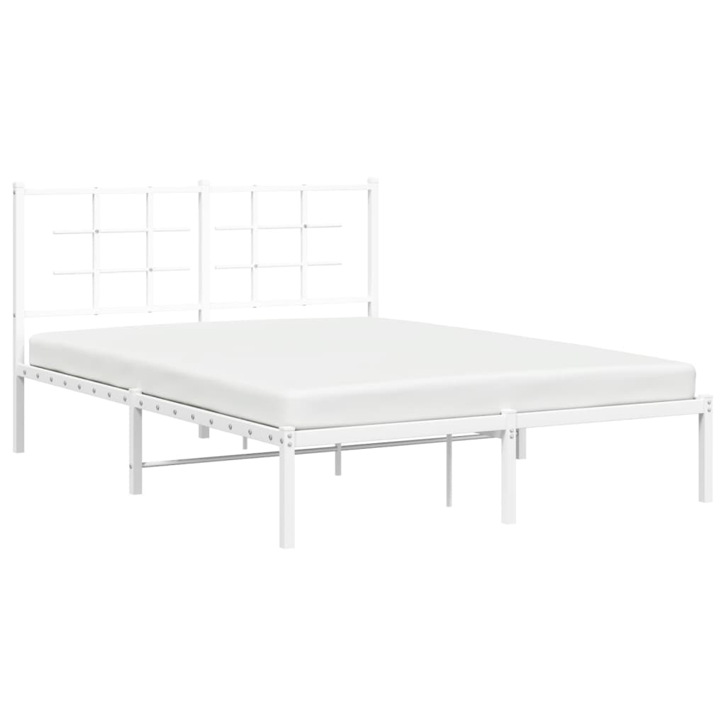 sengeramme med sengegavl 140x190 cm metal hvid