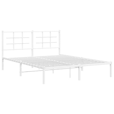 sengeramme med sengegavl 150x200 cm metal hvid