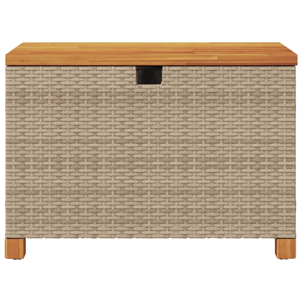 opbevaringsboks til haven 80x40x48 cm polyrattan akacie beige