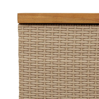 opbevaringsboks til haven 80x40x48 cm polyrattan akacie beige