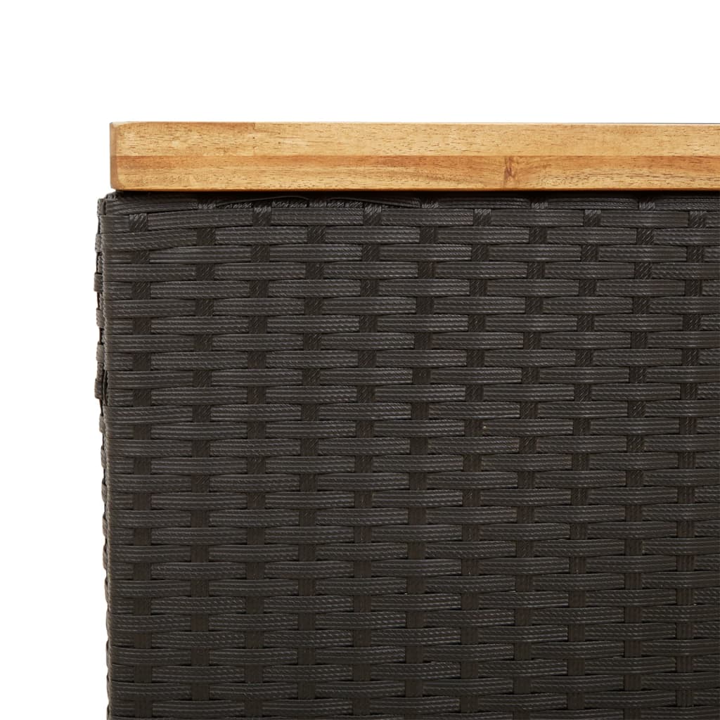 opbevaringsboks til haven 110x55x63 cm polyrattan akacie sort