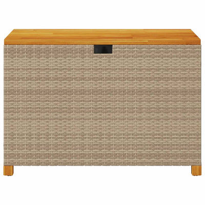 opbevaringsboks til haven 110x55x63 cm polyrattan akacie beige